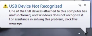 USB Device not recognized